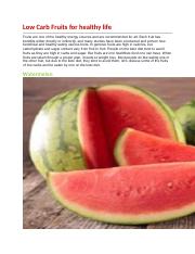 Low Carb Fruits for healthy life.docx