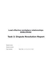 Task 3 Lead effective workplace relationships .docx