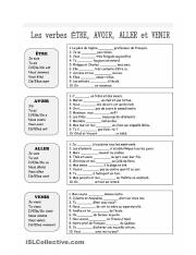 Aller Avoir Etre and Venir Worksheet.pdf