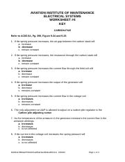 AMT 1213 Electrical Systems Worksheet4 Key.doc
