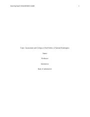Assessment and Critique of the Politics of Samuel Huntington.docx