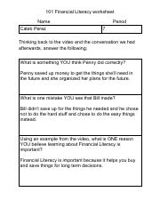 101 Financial Literacy worksheet.pdf