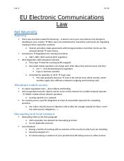 Les 4 - EU Elec. Comm Law - 21.11 - Net Neutrality.docx
