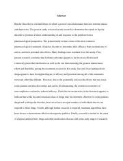 Research paper over bipolar disorder