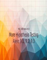 hypothesis test for the population mean z test aleks