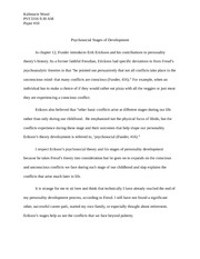 Psychosocial Stages of Development Essay