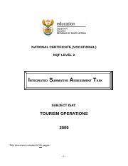 tourism operations level 2 memorandum