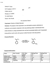 nitration of methyl benzoate lab report