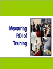 Measuring ROI of Training.ppt