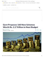 Govt Proposes 160 New Schemes Worth Rs. 2.2 Trillion in Next Budget.pdf