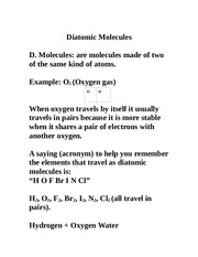 diatomic molecules notes