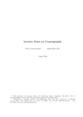Lecture Notes on Cryptography