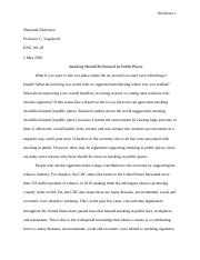 argumentative essay about smoking in public places should be banned