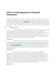 GAAP Important to Financial Statements.docx