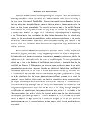 reflection essay about el filibusterismo