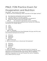 PNLE- FON Practice Exam for Oxygenation and Nutrition.docx