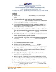 NCCHC CCHP-MH Study Tool - Questions.docx