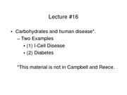 LECTURE-16_Carbohydrates and Human Disease