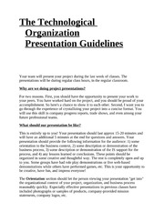 The technological Organization Presentatio guidelines