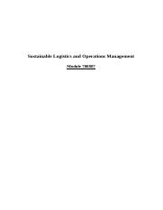 700887 Sustainable Logistics & Operations Management Zaman.docx