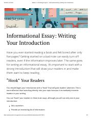 Writing Project 2 - Informational Essay_ Writing Your Introduction.pdf