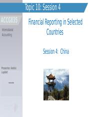 Topic 10 Session 4 - Accounting Practices - China.ppt