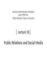 Lecture 10_Public Relations and Social Media