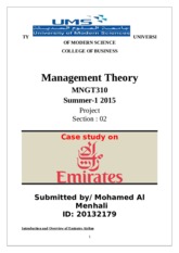 Management Theory Project