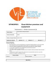 SITHKOP001   Clean kitchen premises and equipment.docx
