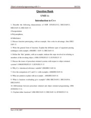CSE-III-OBJECT ORIENTED PROGRAMMING WITH C++ [10CS36]-QUESTION PAPER