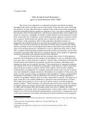 French Resistance Essay