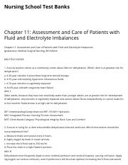 Chapter 11: Assessment and Care of Patients with Fluid and Electrolyte Imbalances | Nursing School T