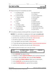 French Chapter 2 Answers