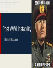 Post-WWI Instability 1