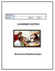 LN SITXMGT501 Business Relationships.docx