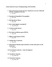 Study Guide for Exam 2 Pathophysiology 5016  (1).docx