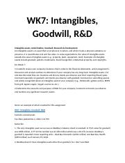 WK7 Intangibles, Goodwill, R&D ACCT 310 CVS Healt Corporation.docx