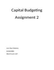 efb210 capital budgeting assignment