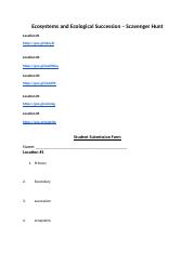 Ecosystems and Ecological Succession – Scavenger Hunt.docx