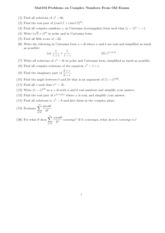 Problems on Complex Numbers From Old Exams