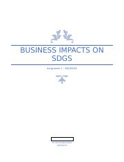 assignment 1 business impacts on the sdgs