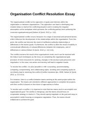 political conflict resolution essay