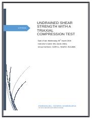 UNDRAINED SHEAR STRENGTH WITH A TRIAXIAL COMPRESSION TEST lab test