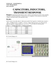 Lab 4 Report -Capacitors, Inductors, Transient Response.docx