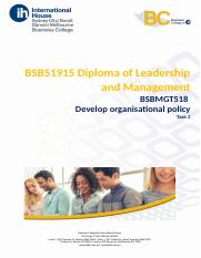 BSBMGT518 Task 2 Develop organisational policy.docx