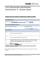 LA023647_Assn5_Answer sheet_CPCCBC4010B-UNGRADED_Ed1.docx