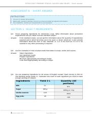 SITHCCC007_Assessment B_Short answer_V1-0 Solved.docx