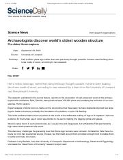 Archaeologists discover world's oldest wooden structure _ ScienceDaily.pdf