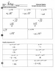 Complex Numbers Review 1 Key.pdf