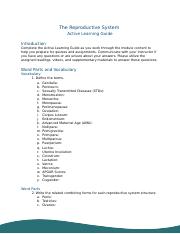 Assignment - Active Learning Guide (Ch. 14 - The Reproductive System) 2.docx
